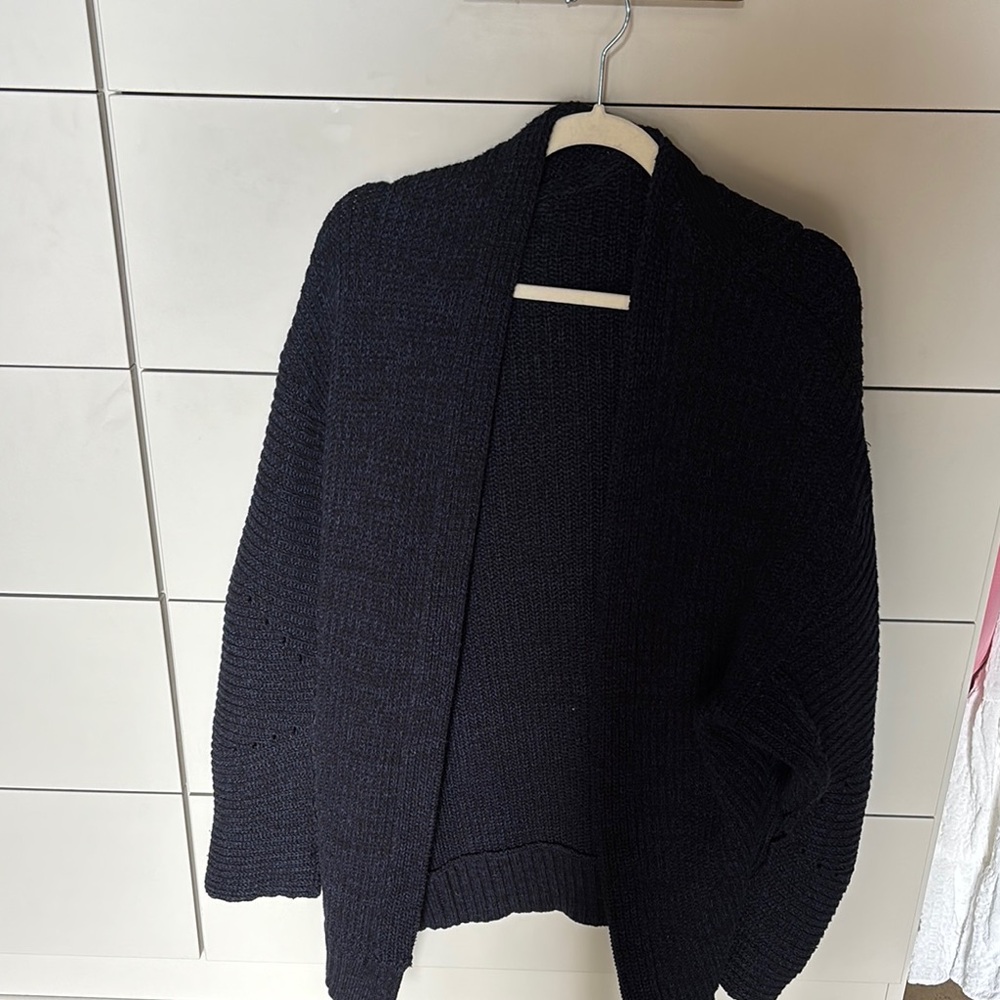 Free People Navy Knit Cardigan